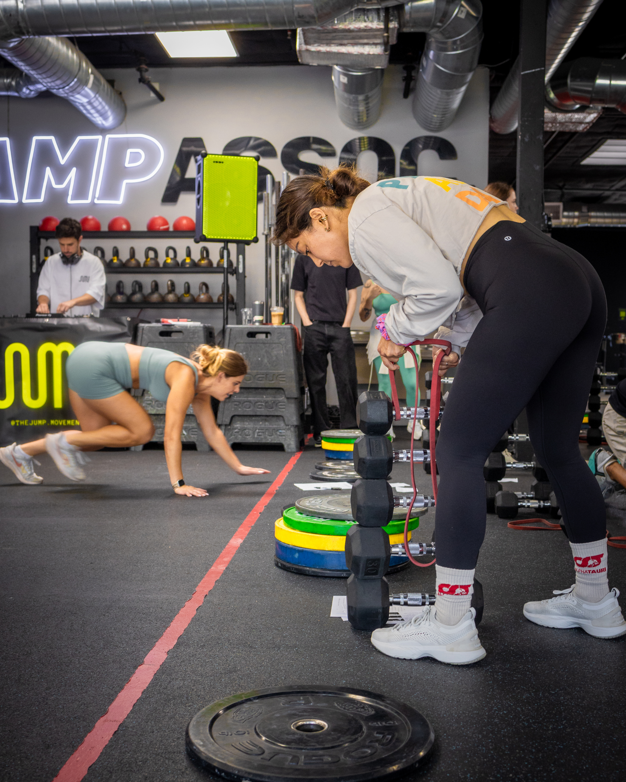 Group high five during session
