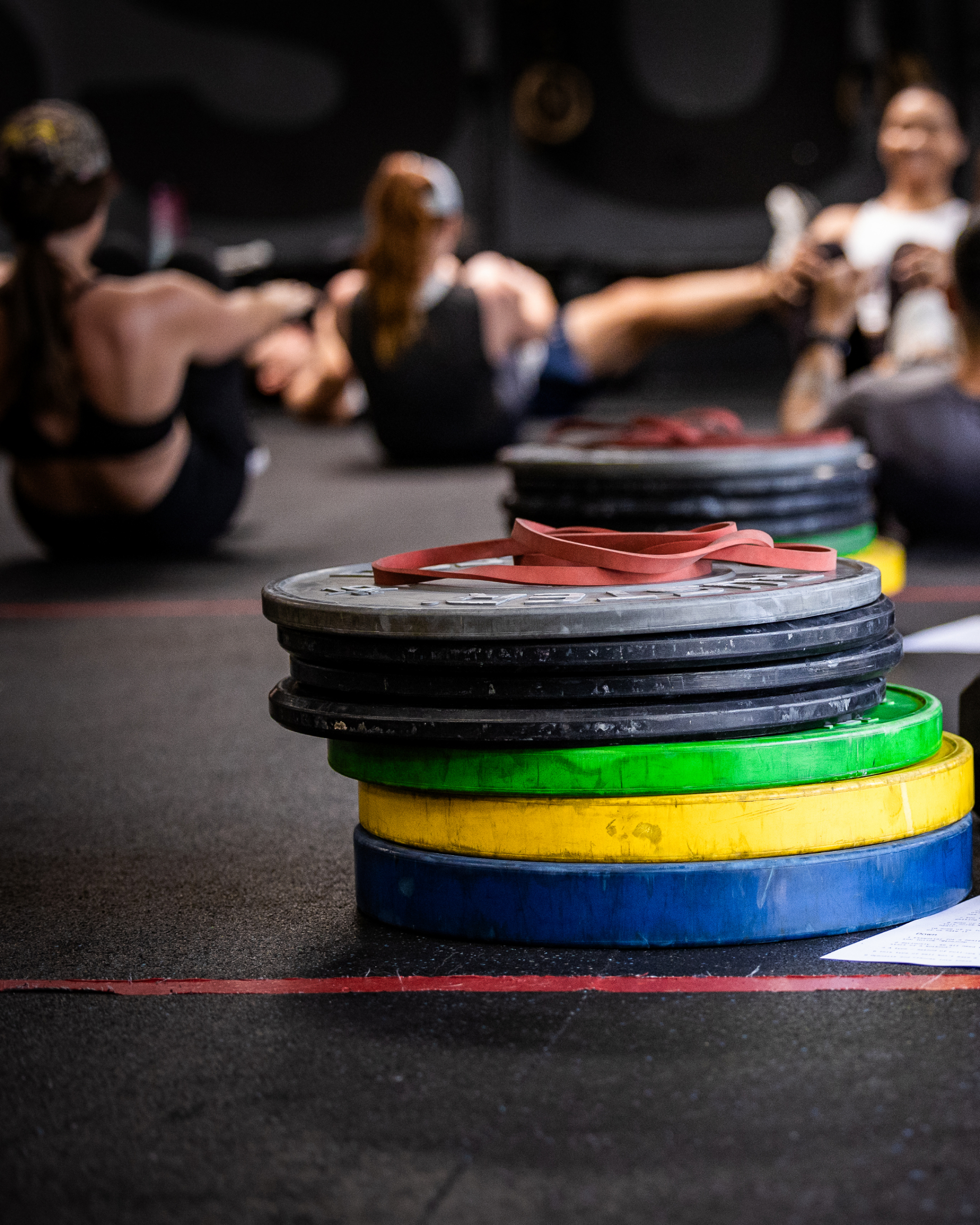 Community stretching at a THE JUMP session