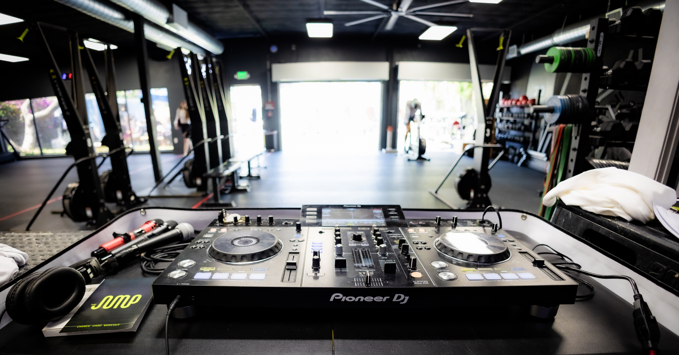 Trainer leading high-energy interval